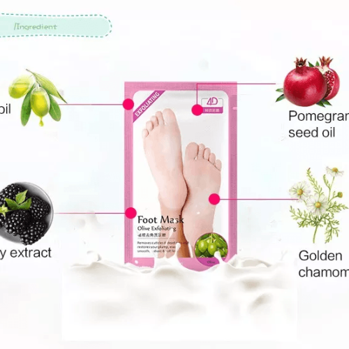 Foot Mask with Olive Oil extract to exfoliate the feet