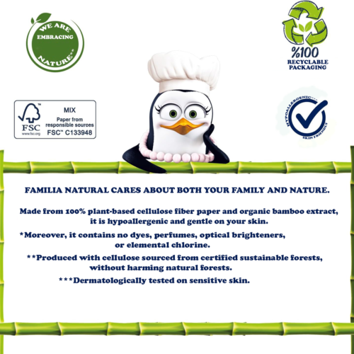 فاميليا ناتشورال جامبو للمطبخ بخلاصة البامبو (3 طبقات)